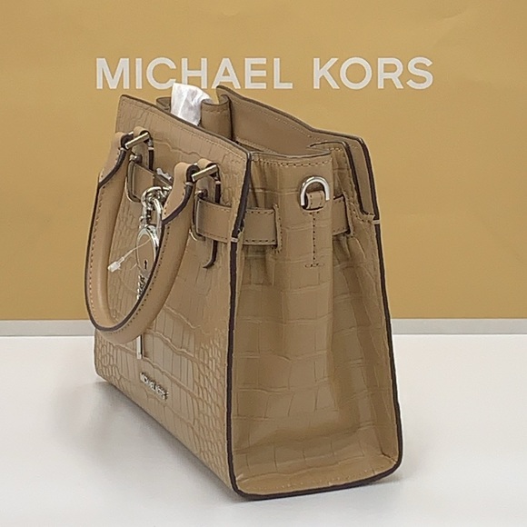 MICHAEL KORS
Hamilton Small Crocodile Embossed Faux Leather Satchel
Camel 
NWT - Picture 14 of 16